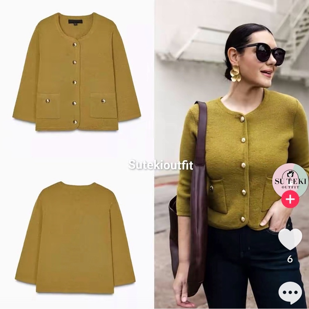 ZARA Knit Cardigan with golden buttons 2756/010 - Picture 11 of 15
